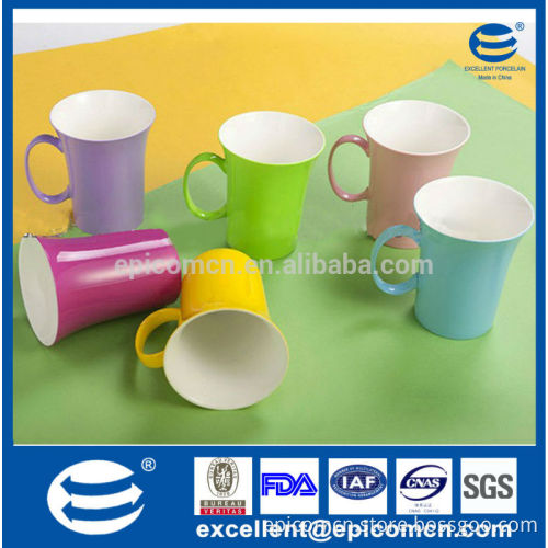 2014 super high quality decorated cups colored new bone china drinking mug for daily use